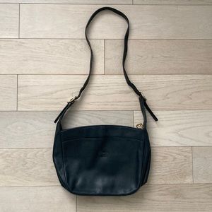 Longchamp navy leather shoulder crossbody bag